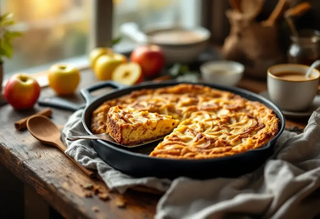 Je fais ce gâteau aux pommes à la poêle : ultra simple, rapide, sans four et 100 % réconfort